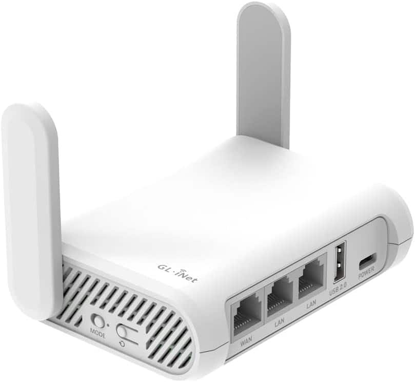 GL.iNet - GL-SFT1200 Opal Travel Router, AC1200 Dual-Band Wi-Fi - White