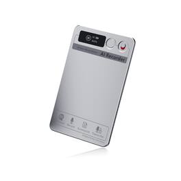 Cluzine - 64G Ultra Thin Smart Translation Device, AI Voice Assistant Card Voice Recorder for Meeting Transcription - Gray