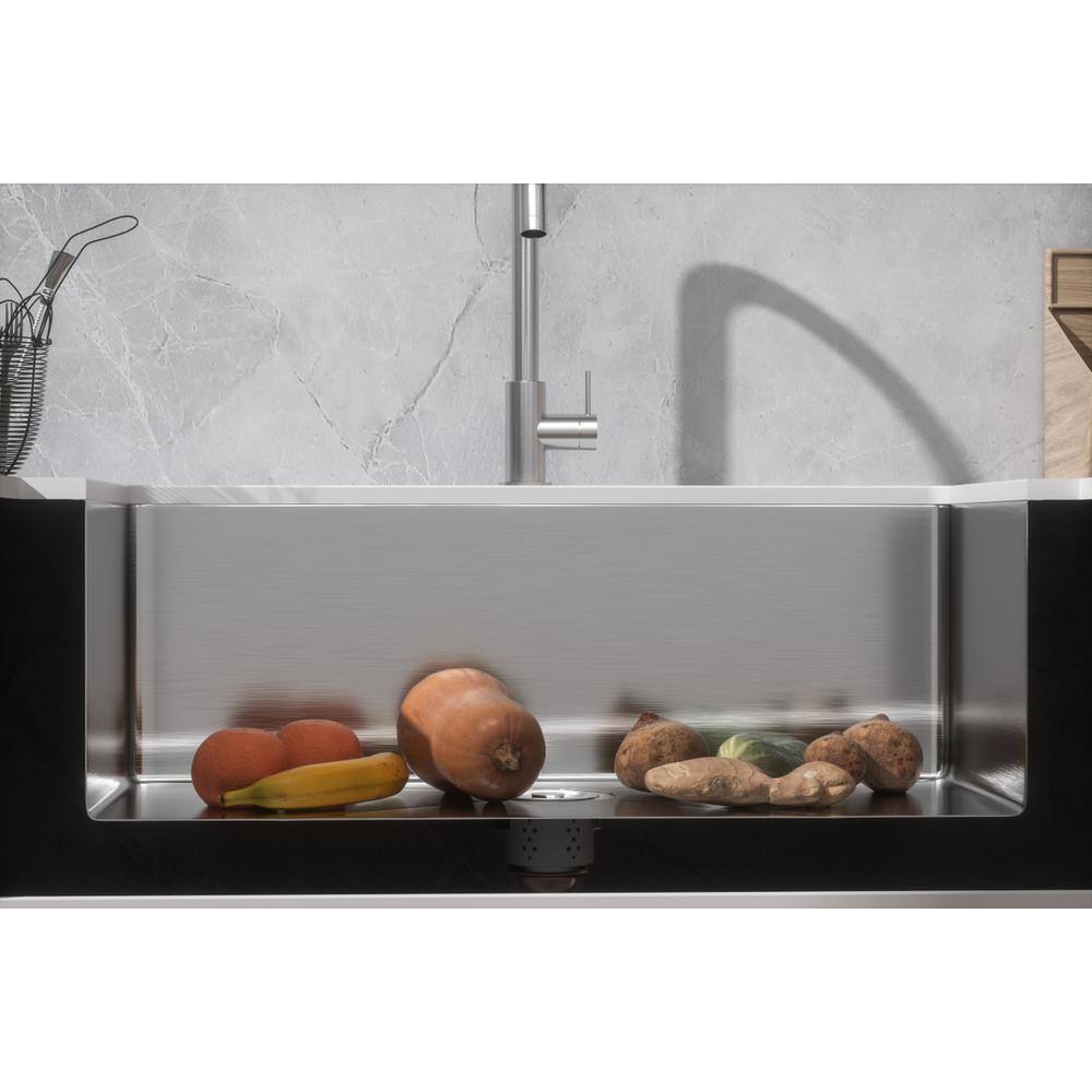 Alt View 4. Elegant Kitchen and Bath - Stainless Steel undermount kitchen sink L32''xW19'' x H10" - Stainless Steel.
