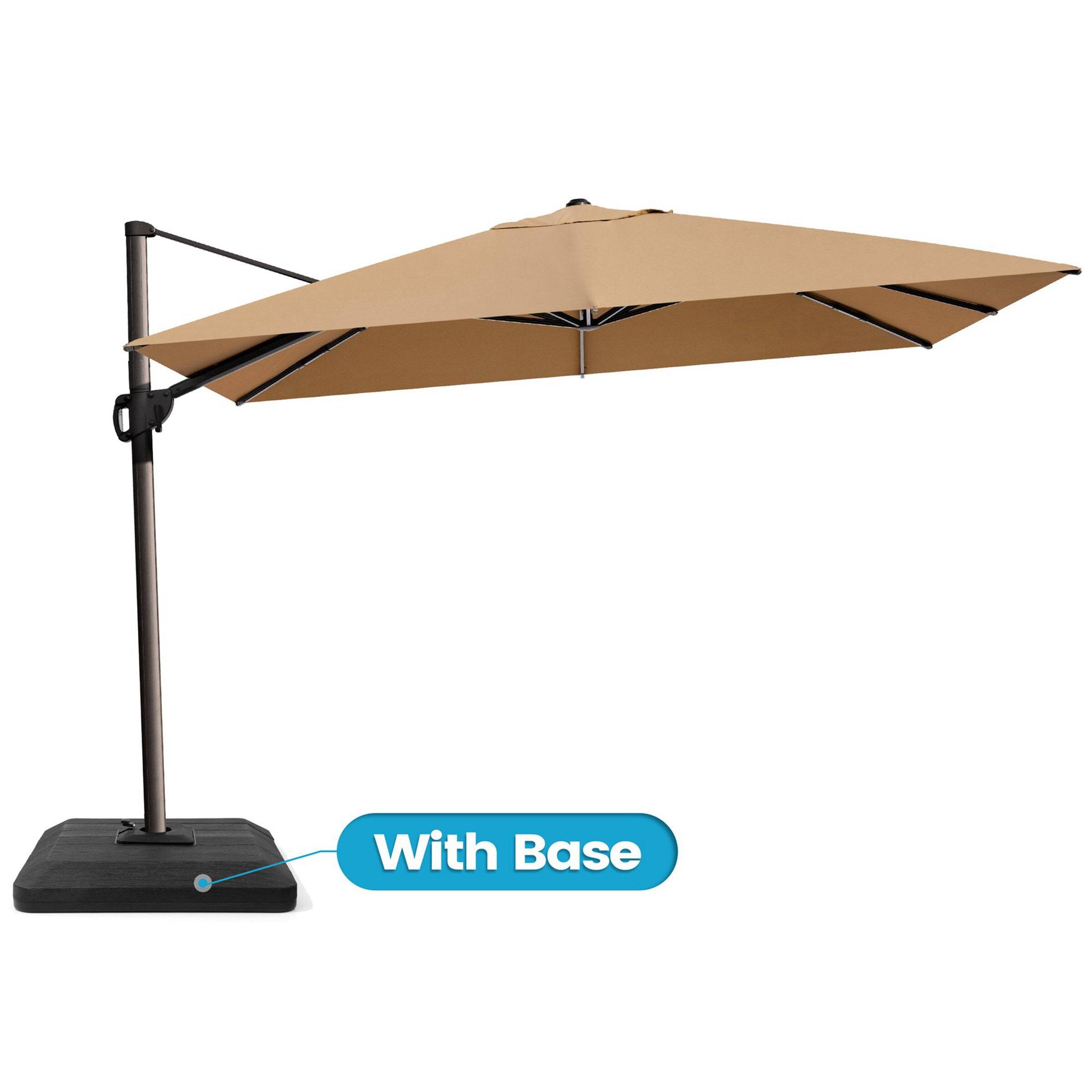Crestlive Products - 9x12ft Aluminum Crank Cantilever Patio Umbrella with Base - Brown price history on PriceWatchPro