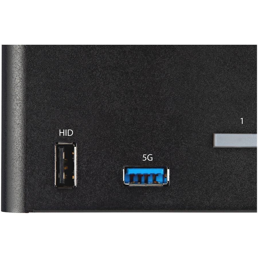 Alt View 4. Startech - 2 Port Quad Monitor DisplayPort KVM Switch 4K 60Hz UHD HDR - Black.