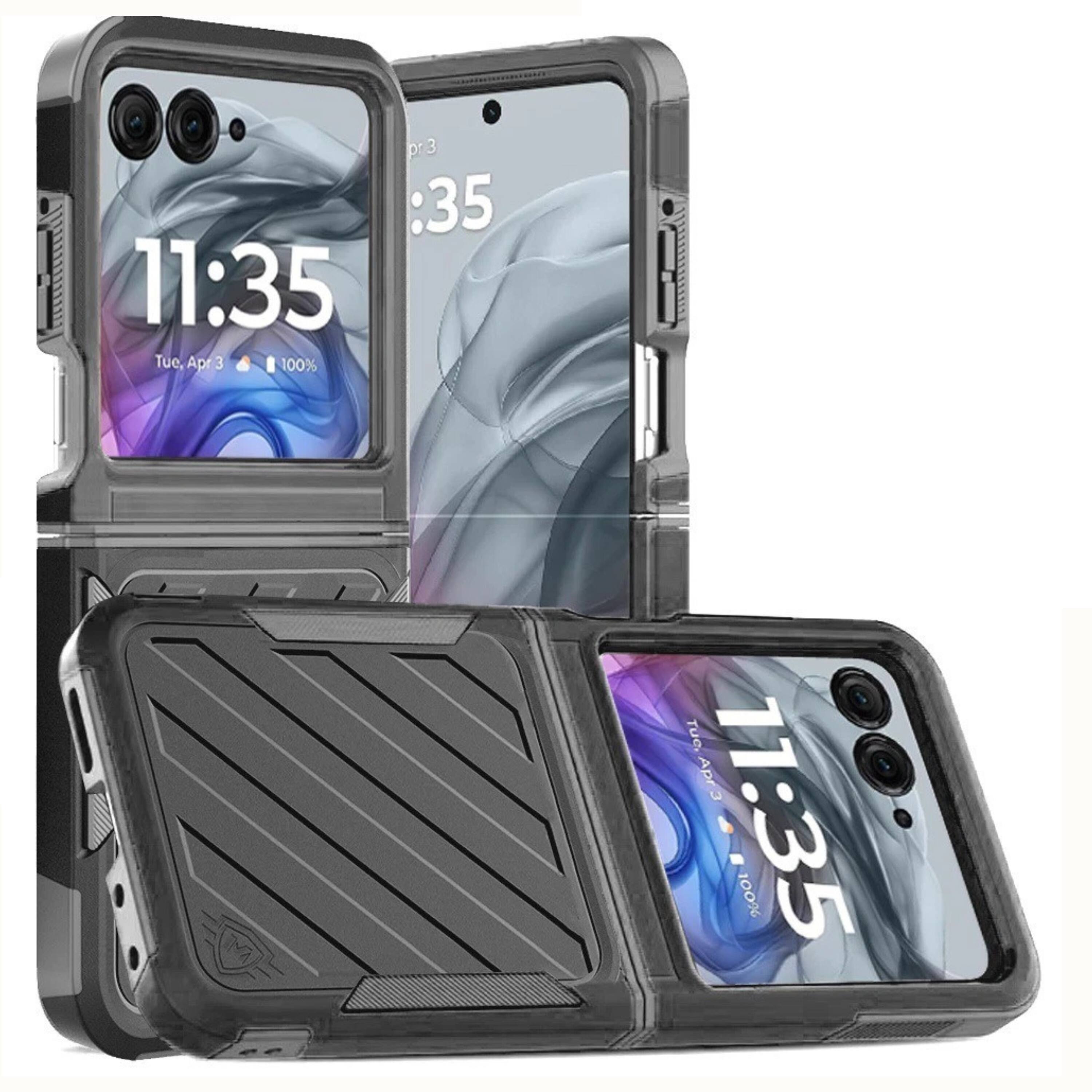 Kitcheniva - Dual Layer Rugged Protective Cover For Motorola Razr 2025 2024 Black Grey - Gray price history on PriceWatchPro
