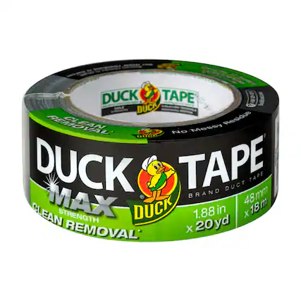 DUCK TAPE
MAX
CLEAN REMOVAL
BRAND DUCT TAPE
1.88 in X 20 yd
48 mm X 18 m
No Messy Residue