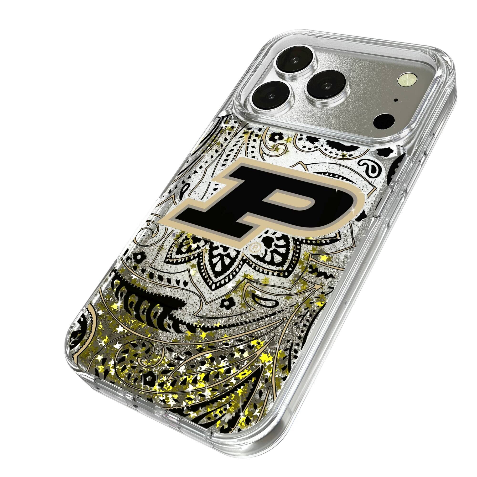 Alt View 1. Keyscaper - Purdue Boilermakers iPhone Glitter Paisley Design Case - 17 - Multicolor.