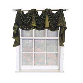 RLF Home - Taffeta 3-S Victory 100% Polyester Tab Top Swag Window Curtain 54" x 25" - Green