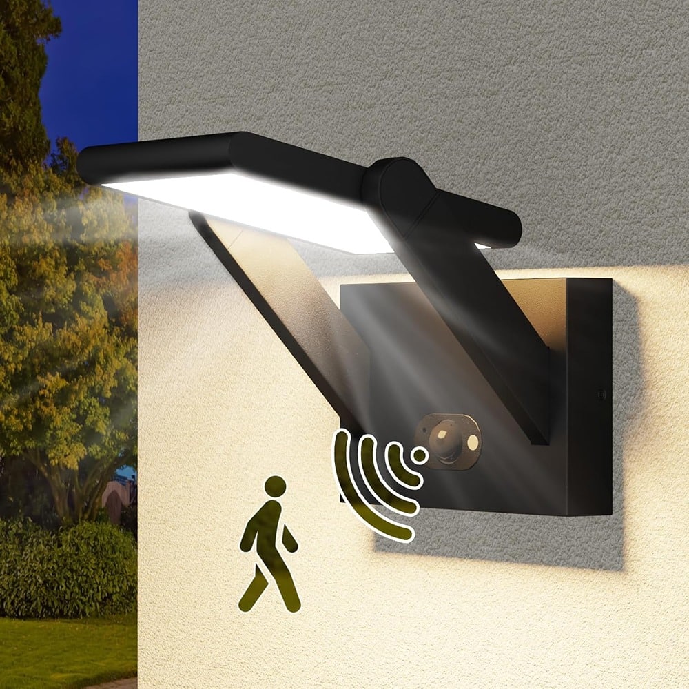 Schertz - Rotatable Outdoor LED Wall Light, 3 Lighting Modes, Aluminum IP65 Waterproof Fixture for Porch, Patio, Garden, Garage