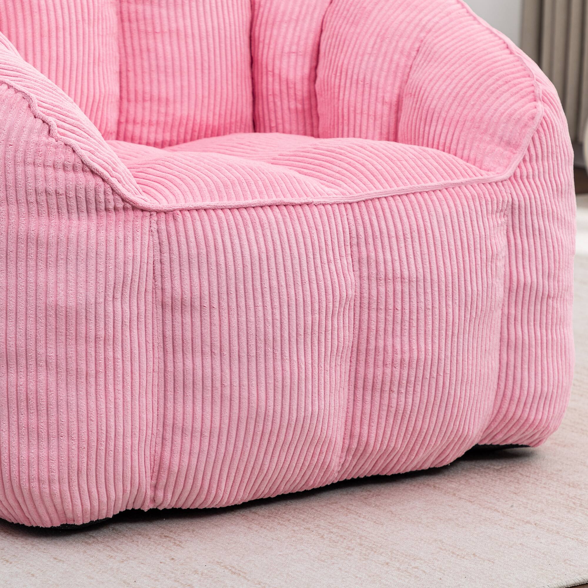 Alt View 9. GOODSILO - Large Corduroy Bean Bag Sofa Chair with Armrests for Living Room and Bedroom Comfort - Pink.
