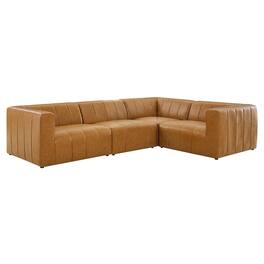 Bartlett 4-Piece Vegan Leather Sectional Sofa by Modway - Brown