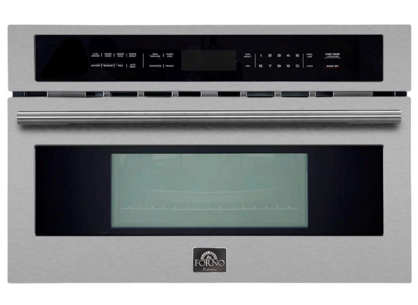 Forno Appliances - Oliena Espresso 1.6 cu. ft. Compact Convection Oven and 1000W Microwave Combo - Silver - Front_Zoom