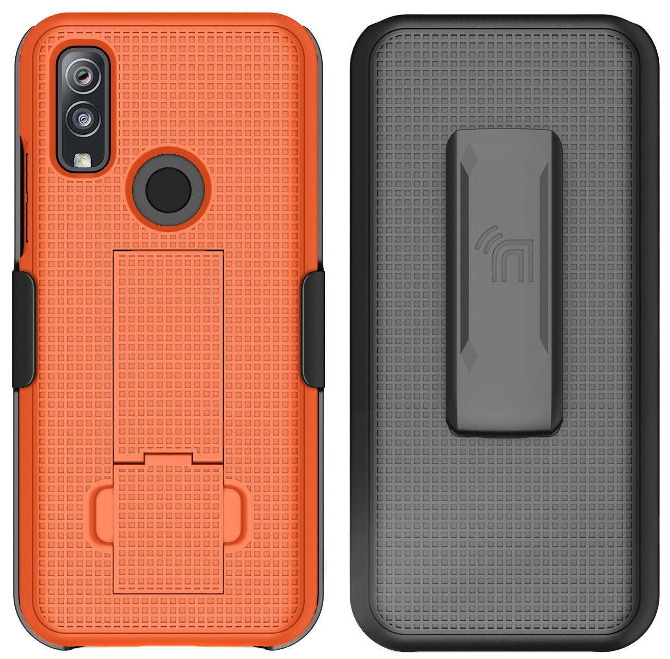 Alt View 8. Nakedcellphone - Case with Stand and Belt Clip Holster for Kyocera DuraSport 5G Phone - Orange.