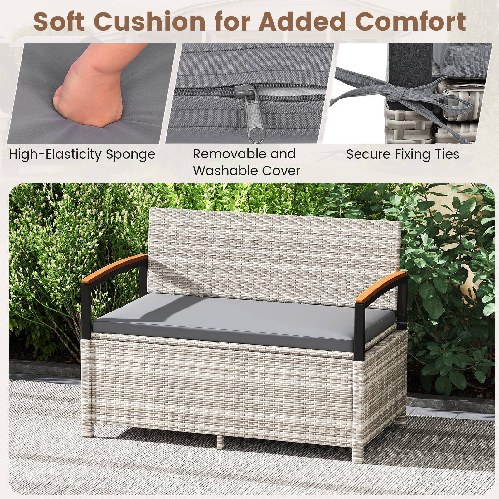 Soft Cushion for Added Comfort

- High-Elasticity Sponge
- Removable and Washable Cover
- Secure Fixing Ties