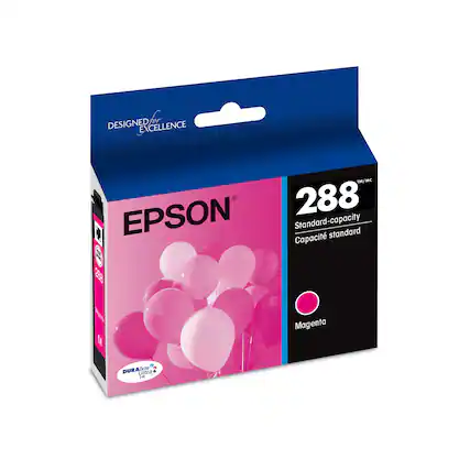 Designed for excellence, the Epson 288 standard-capacity cartridge is compatible with Epson printers and offers a high-quality printing experience. The magenta ink in this cartridge is specifically formulated to provide vibrant and accurate color reproduction, making it ideal for a wide range of printing applications.