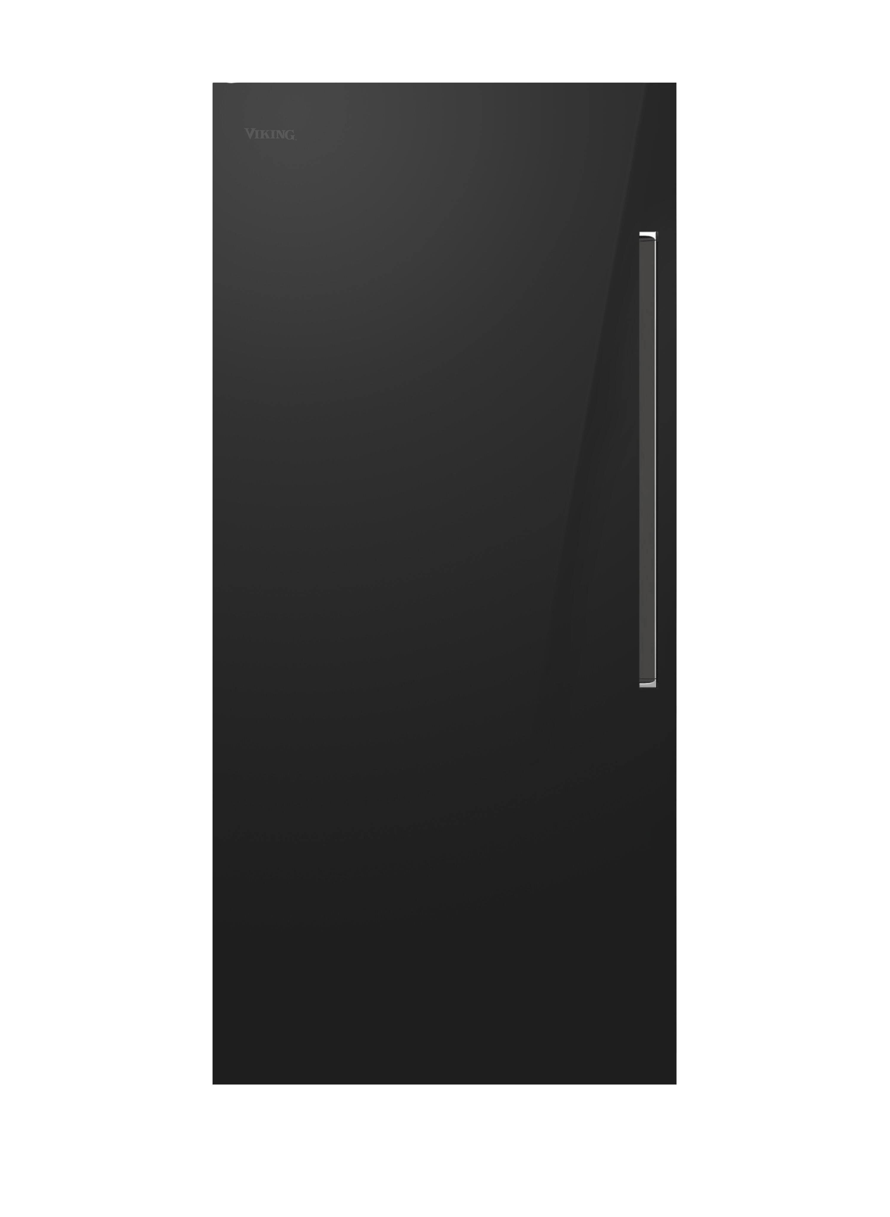 Front. Viking - 36"W Bottom Freezer Door Panel-RVL BG_ Left Hinge - Black Glass.