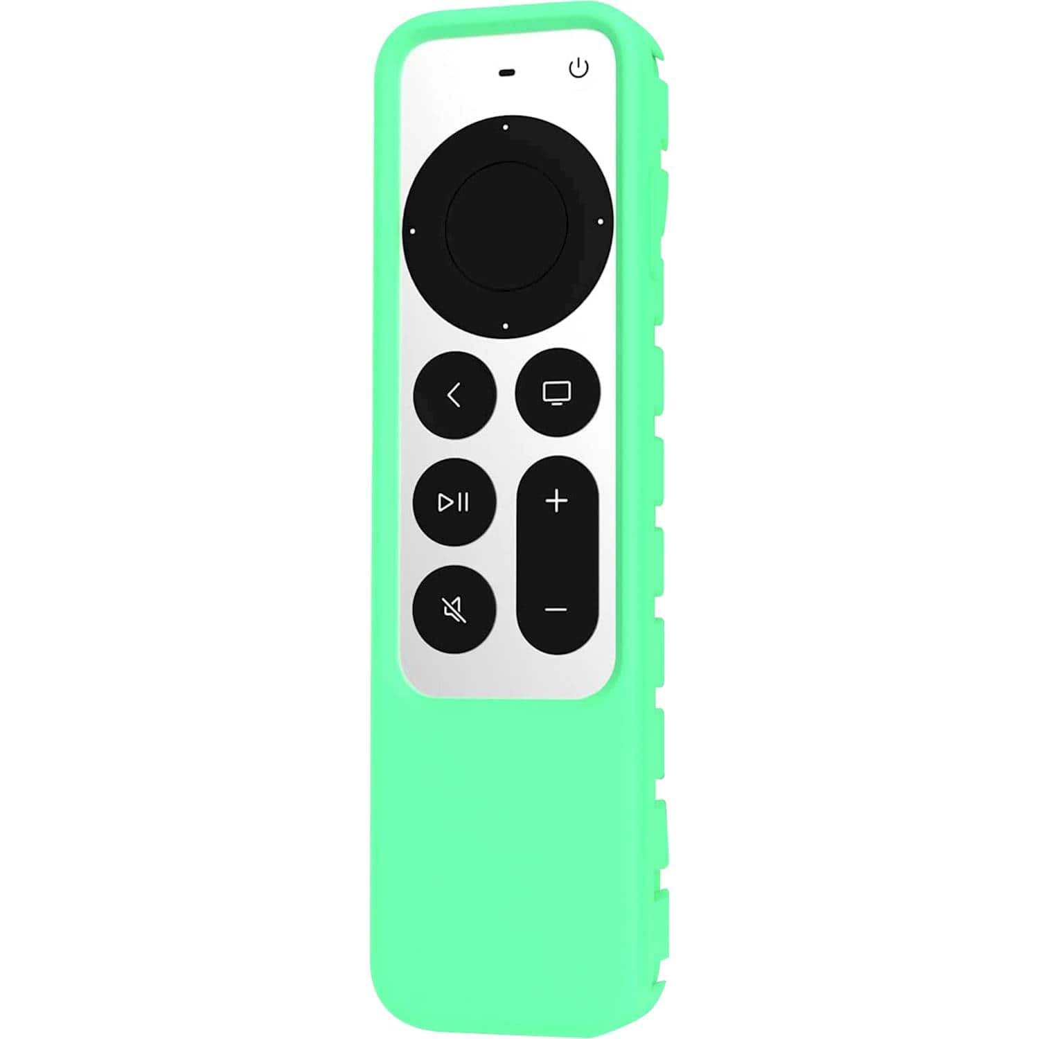 Left. SaharaCase - Apple TV 4K Remote Silicone Case for Apple AirTag - Green Glow.