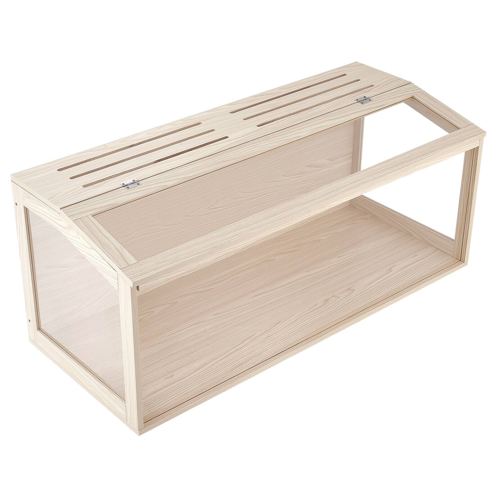 Alt View 5. VEVOR - Wooden Hamster Cage 48"x20.1"x20.1" 270° Viewing Hamster Habitat, Chewproof Acrylic Small Animal Cage with Openable Top - Wood Grain.