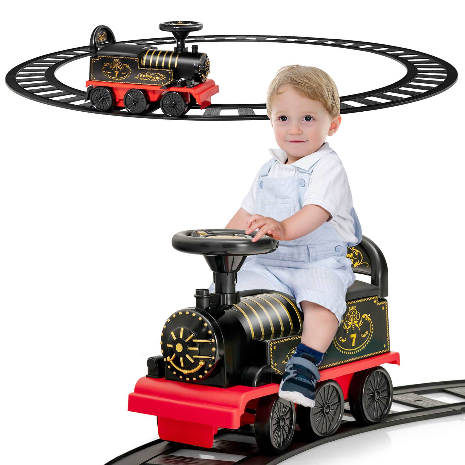 Alt View 10. HONGGE - Kids Electric Ride On Train Set with Track and Music - Black.