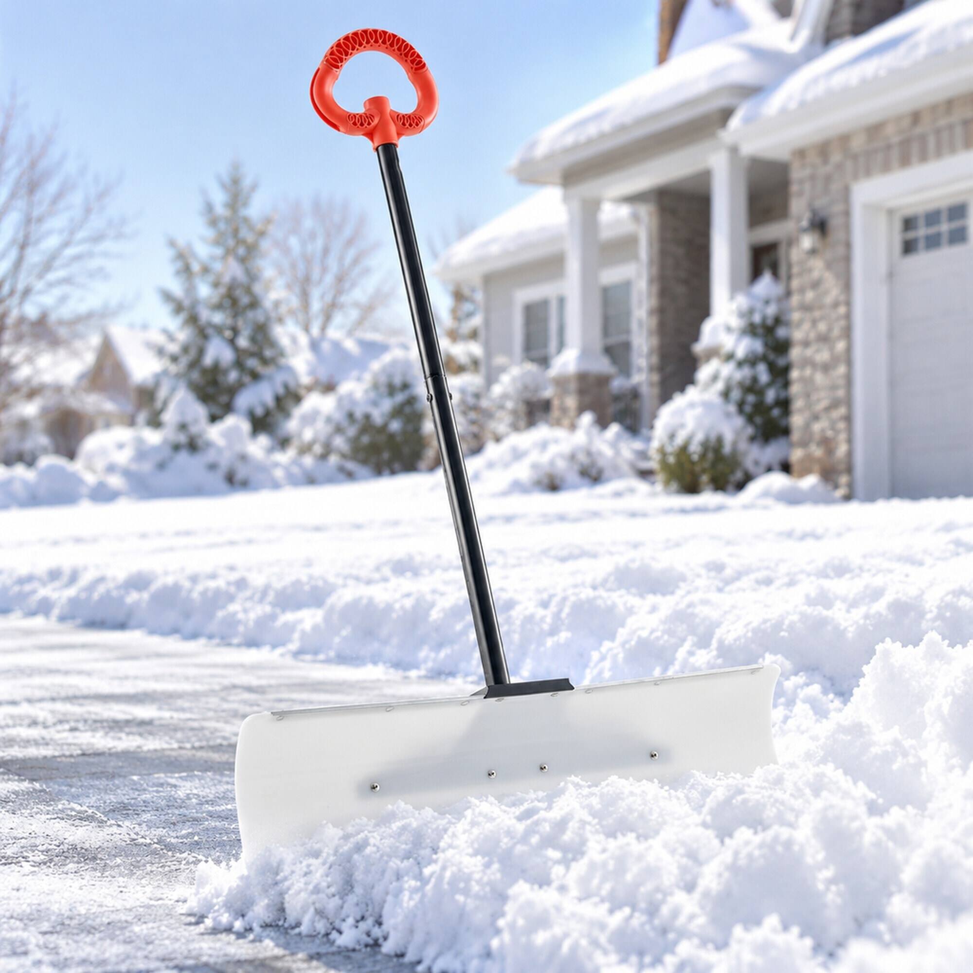 RYHNUYNE 30 in Plastic Snow Pusher Shovel, HDPE Blade, Ergonomic Anti ...
