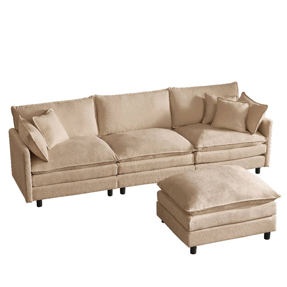 Alt View 9. Loheer - Loheer Modular Sectional Sofa 110 Inch L Shaped Cloud Couch - Coffee.