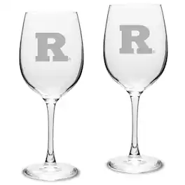 Jardine - Rutgers Scarlet Knights 2-Piece 16oz. Traditional White Wine Glass Set - Multicolor