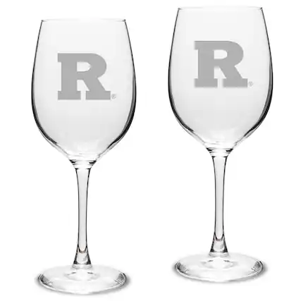 Front. Jardine - Rutgers Scarlet Knights 2-Piece 16oz. Traditional White Wine Glass Set - Multicolor.
