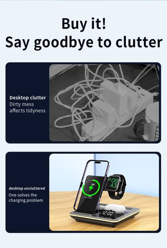 Buy it!  
Say goodbye to clutter

Desktop clutter  
Dirty mess affects tidyness

desktop uncluttered  
One solves the charging problem