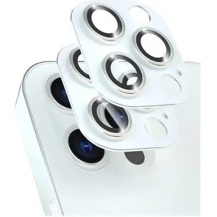 Angle. SaharaCase - ZeroDamage Camera Lens Protector for Apple iPhone 13 Pro and iPhone 13 Pro Max (2-Pack) - White.