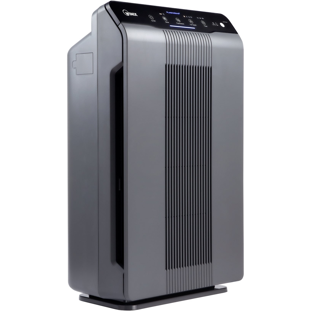Left View: BISSELL - air320 Air Purifier with HEPA Filter - White/Gray - White/Gray