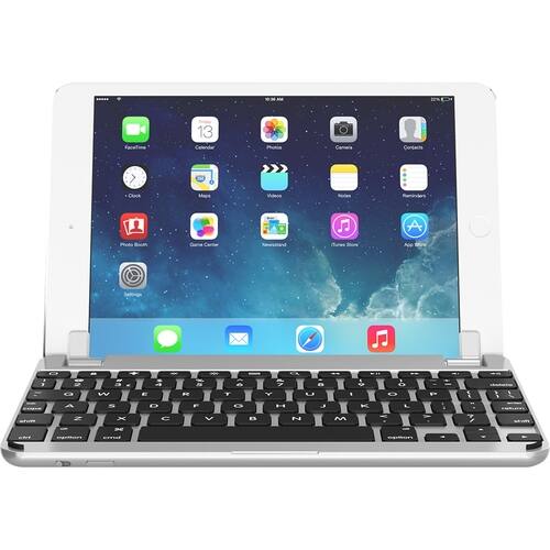 Brydge - Bluetooth Keyboard for Apple® Apple iPad mini 4 - Silver - Larger Front