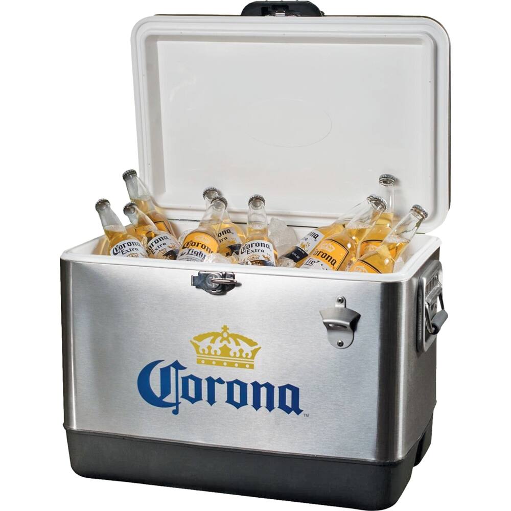 Left. Koolatron - Ice Chest - Stainless Steel.