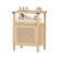 Front. Cleave Techs Inc - Boho Side Table With Rattan Door - Brown.