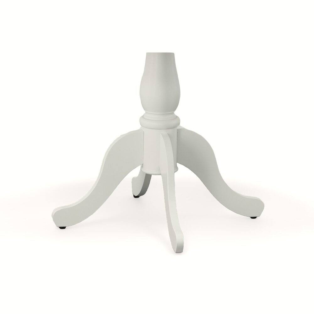 Alt View 4. Carolina Chair & Table - Fairview 42" Pedestal Dining Table with 4 Windsor Dining Chairs - Pure White - White.