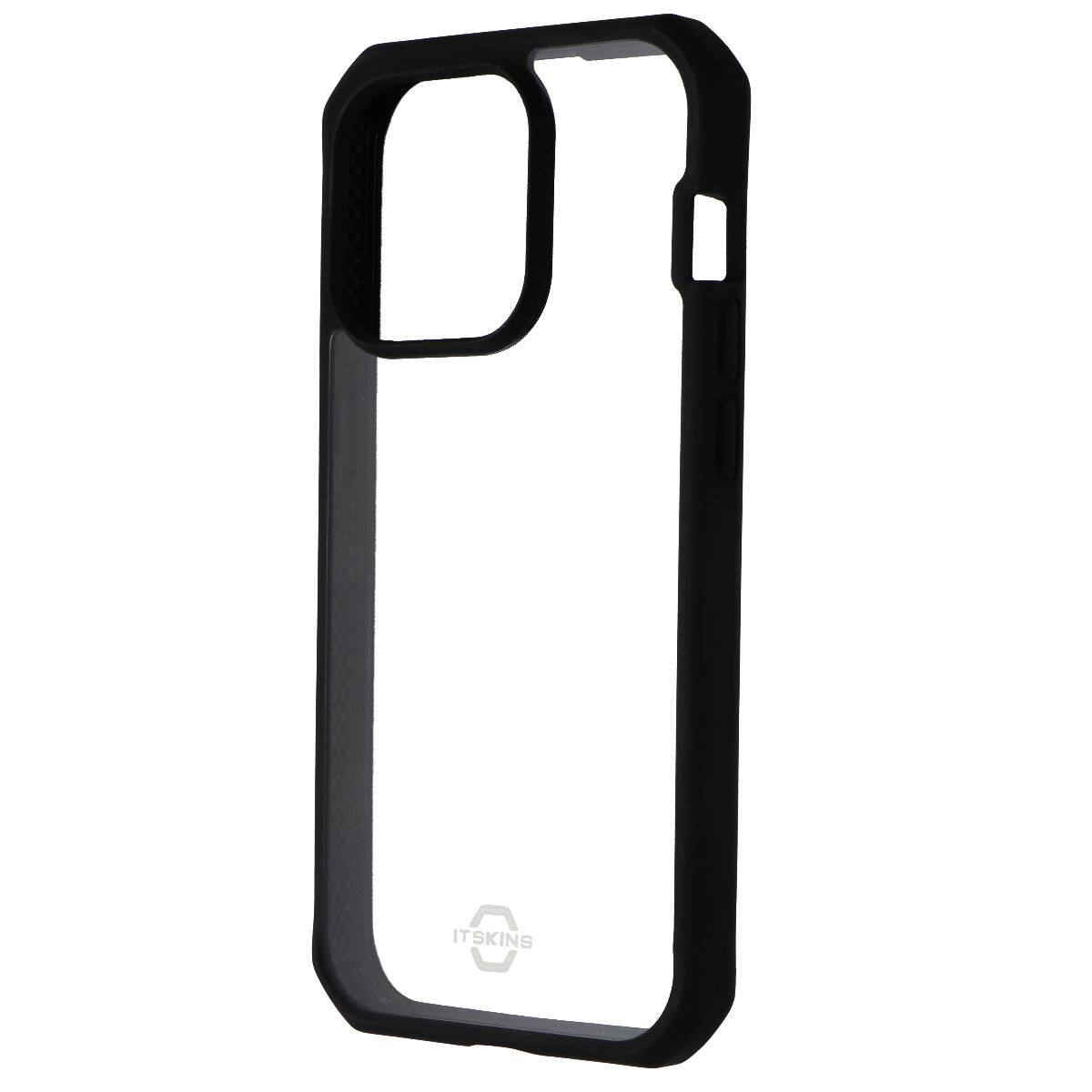 Front. Itskins - ITSKINS Hybrid_R Case for Apple iPhone 14 Pro - Clear / Solid Black - Black.