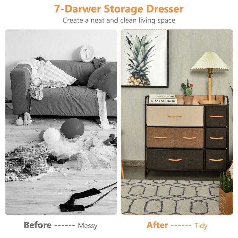 7-Darwer Storage Dresser
Create a neat and clean living space
Before Messy
After Tidy
YOUTH BEAUTIFUL