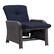 Alt View 12. Hanover - Strathmere Outdoor Luxury Recliner - Navy Blue, Brown.