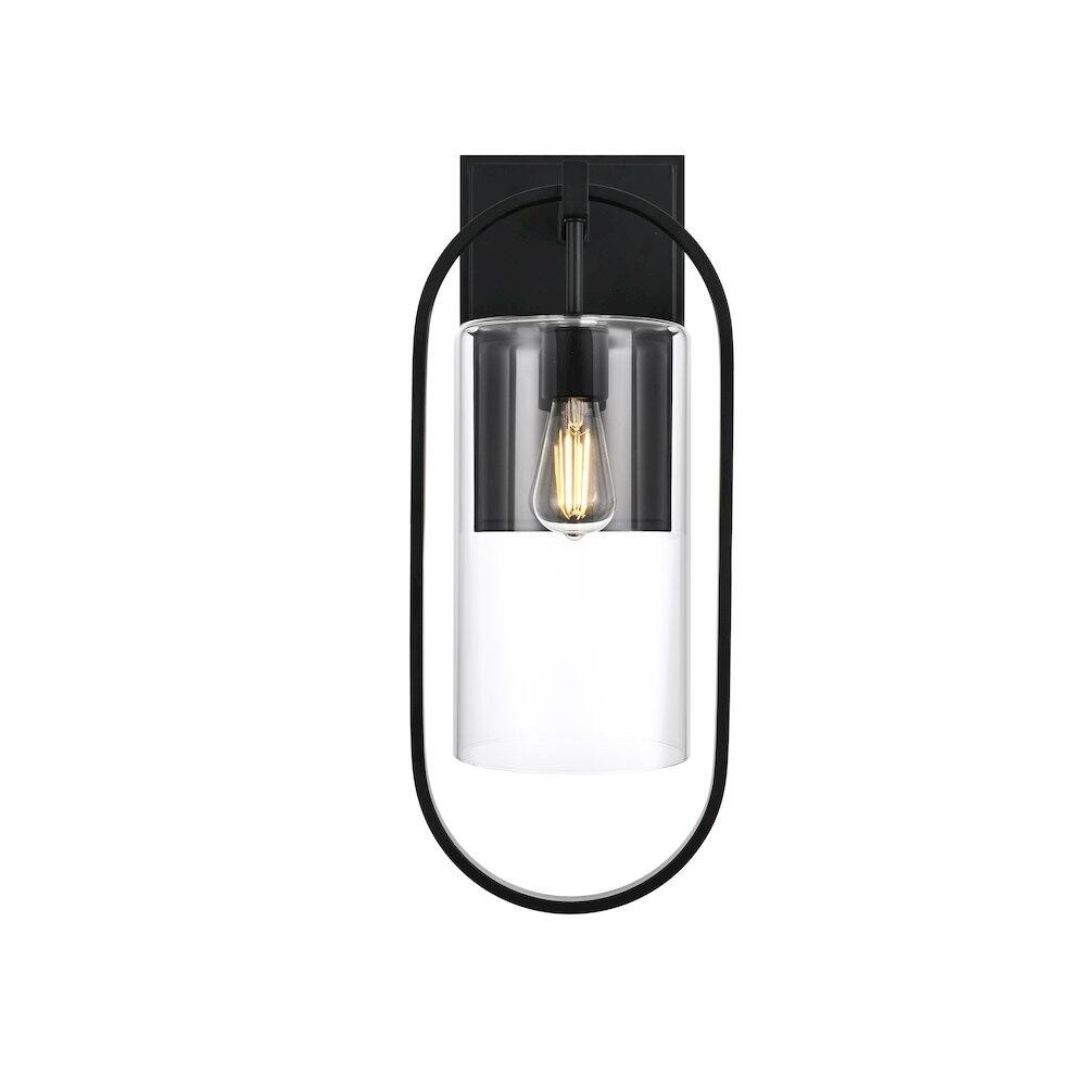Back. Elegant Lighting - Jaxson 10 Inch Outdoor Wall Sconce In Black - Black.