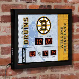 Evergreen Enterprises - 15" x 19" Bluetooth Scoreboard Wall Clock - Brown