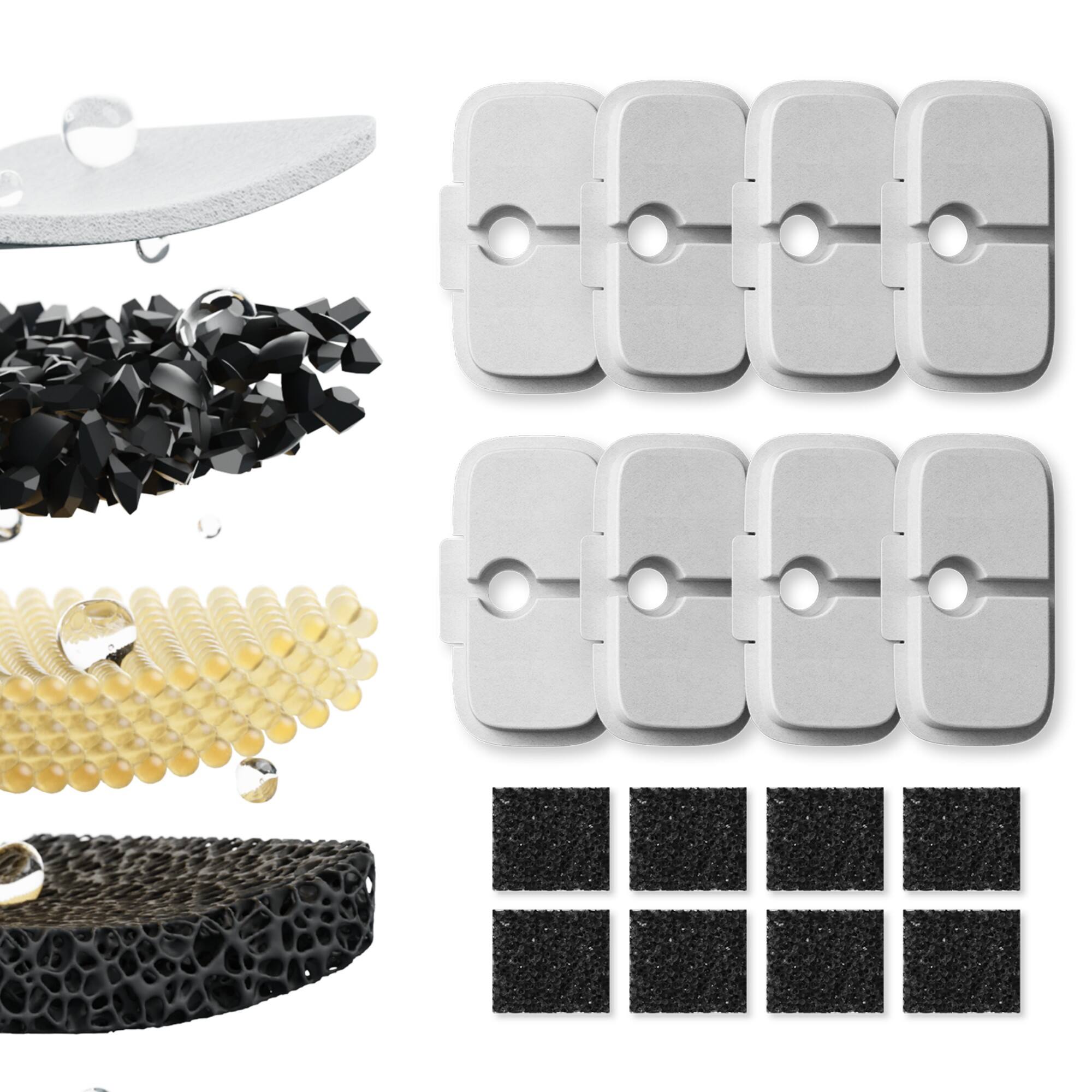 Angle. PETLIBRO - Dockstream Pet Water Fountain Replacement Filter (8 pack) - White.