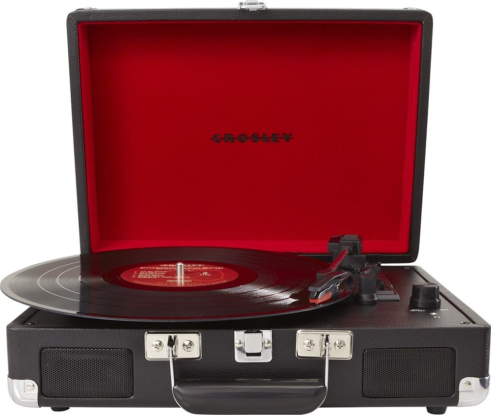 Front. Crosley - Cruiser Portable Turntable - Black/Red.