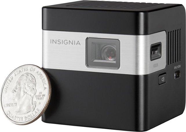 Insignia™ - DLP Pico Portable Projector - Black - Front Zoom