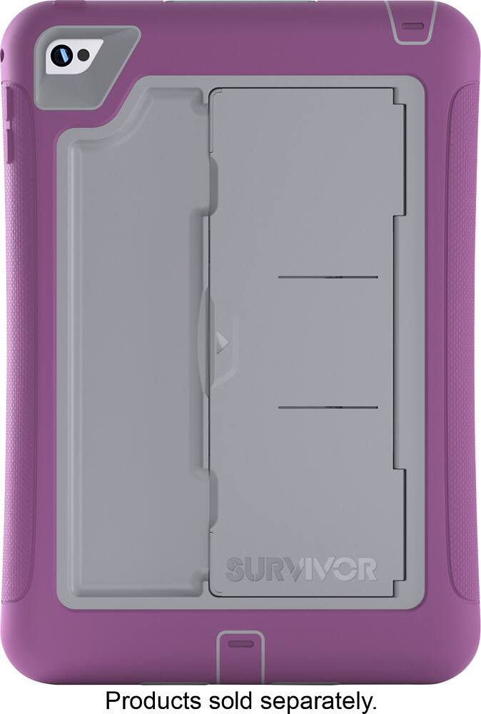 Front. Griffin - Survivor Slim Protective Case for iPad Mini 4 - Gray, Sangria.