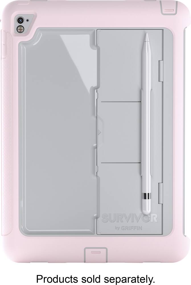 Front. Griffin - Survivor Slim Protective Case for 9.7" iPad Pro - Gray, Pink.
