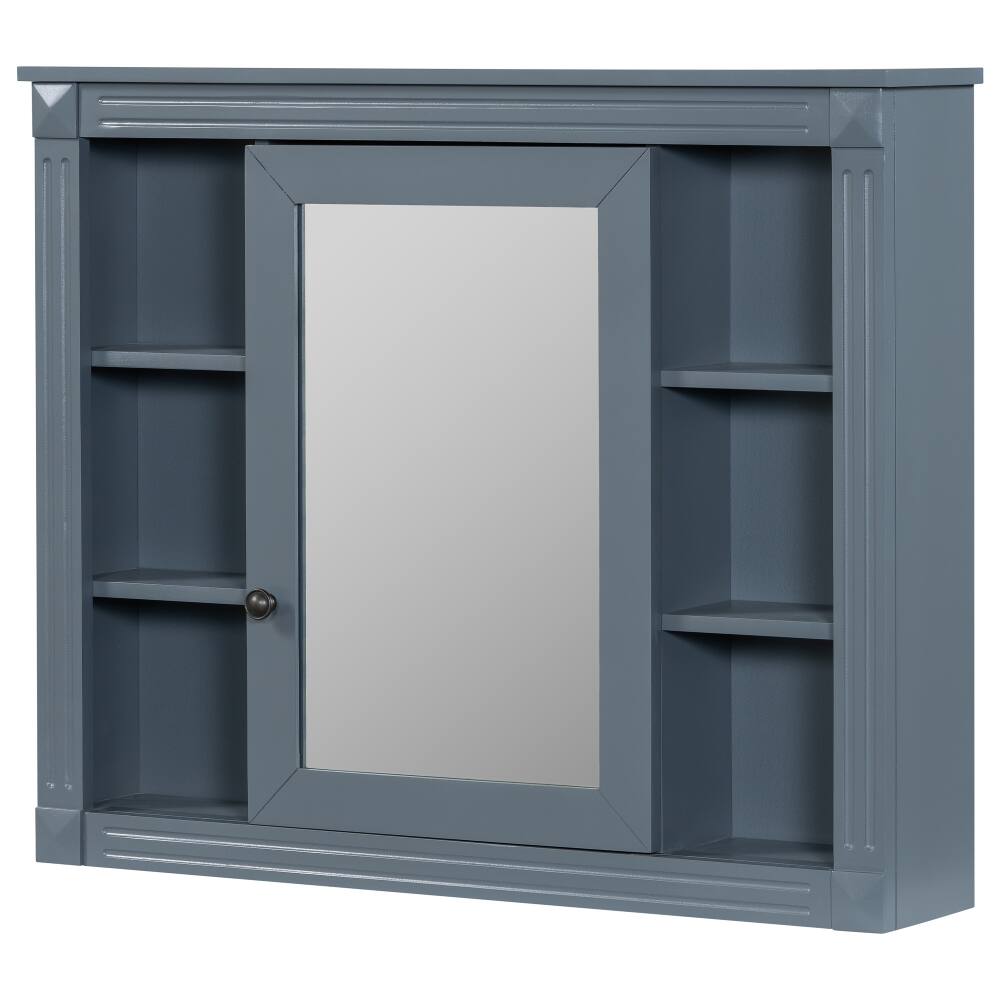 Alt View 10. Loheer - Loheer 36 inch Bathroom Vanity Royal Blue Vanity with Mirror - Blue.