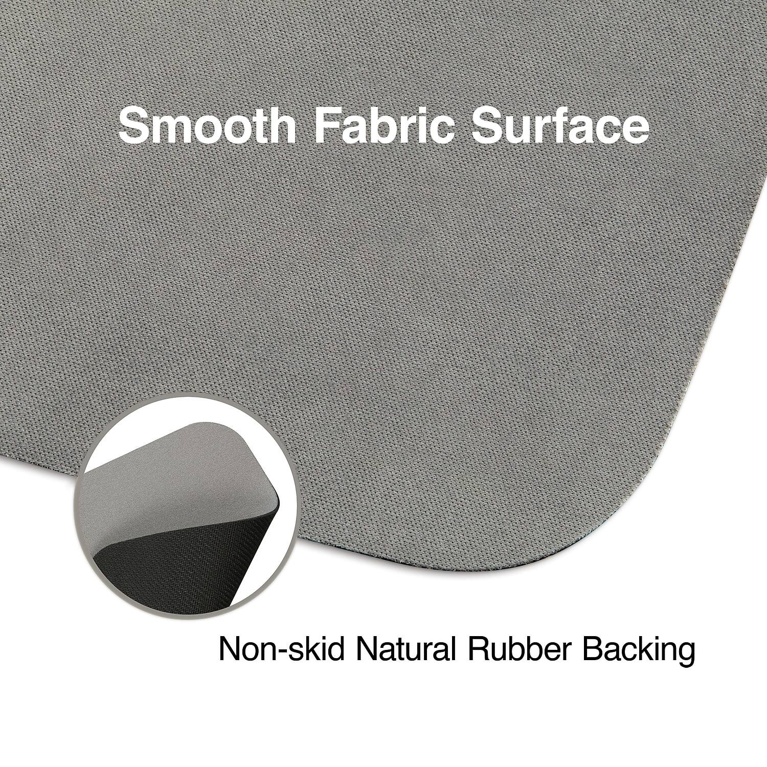 Smooth Fabric Surface  
Non-skid Natural Rubber Backing