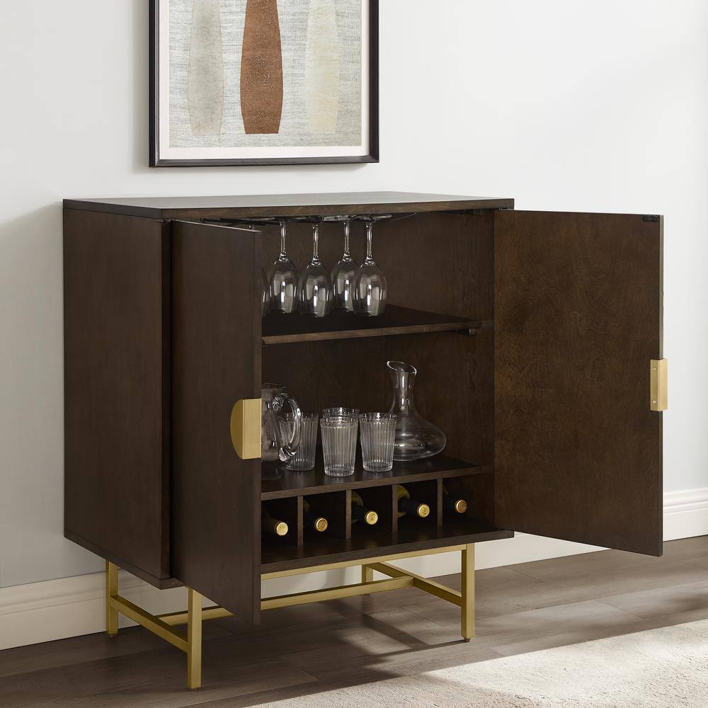 Alt View 6. Crosley Furniture - Blair Bar Cabinet - Dark Brown.