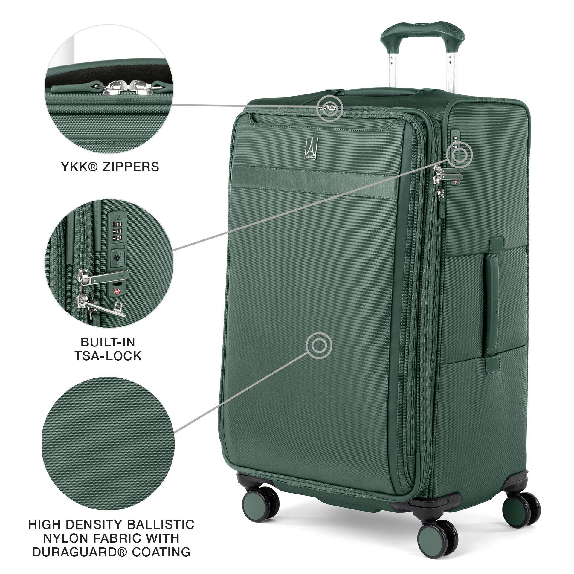 YKK® ZIPPERS  
BUILT-IN TSA-LOCK  
HIGH DENSITY BALLISTIC NYLON FABRIC WITH DURAGUARD® COATING