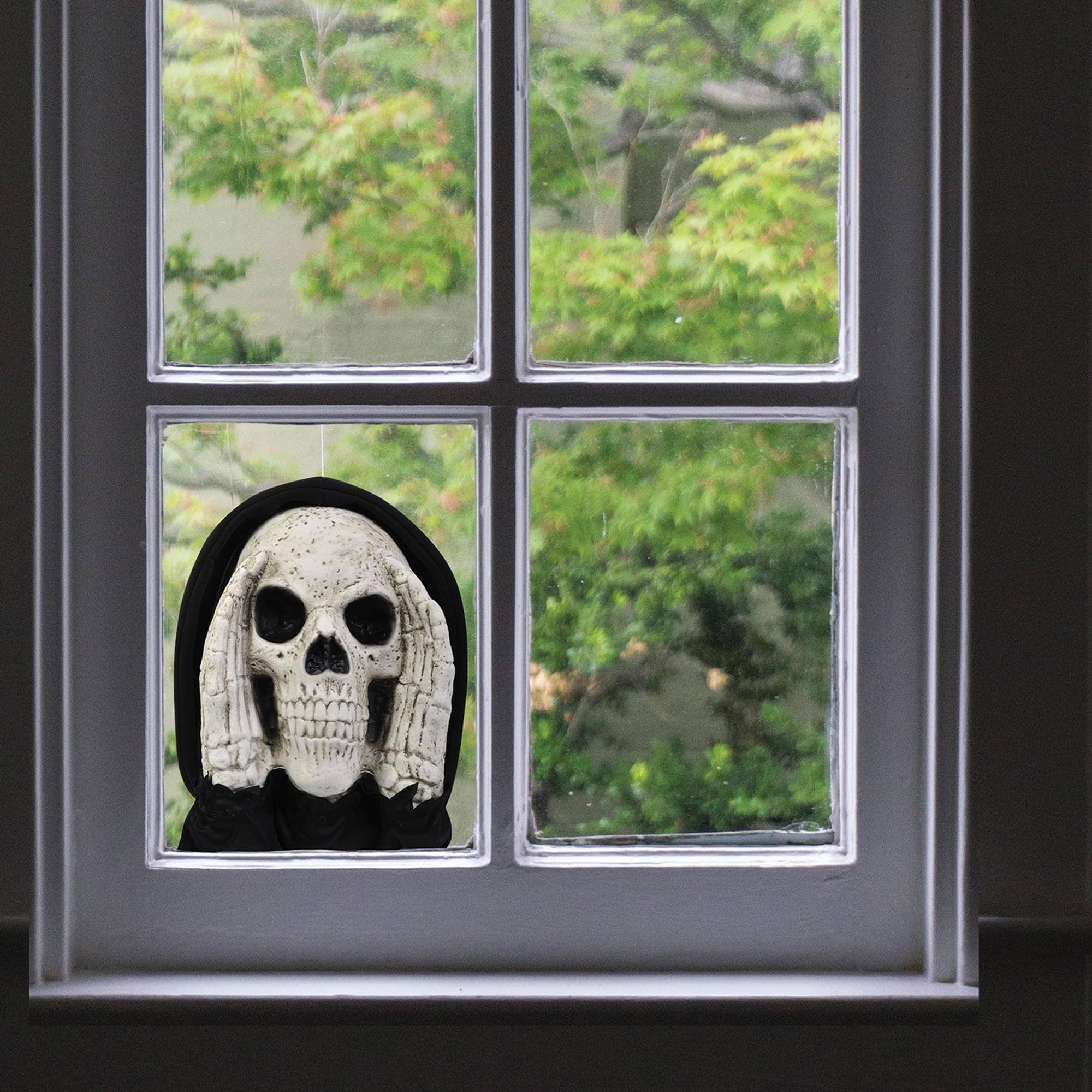 Alt View 1. Funworld - Scary Peeper 12 Inch Reaper Halloween Décor - White.