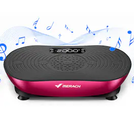 MERACH - Vibration Plate for Lymphatic Drainage Weight Loss Muscle Activation LED Touch Screen Bluetooth Plate Vibration - Pink