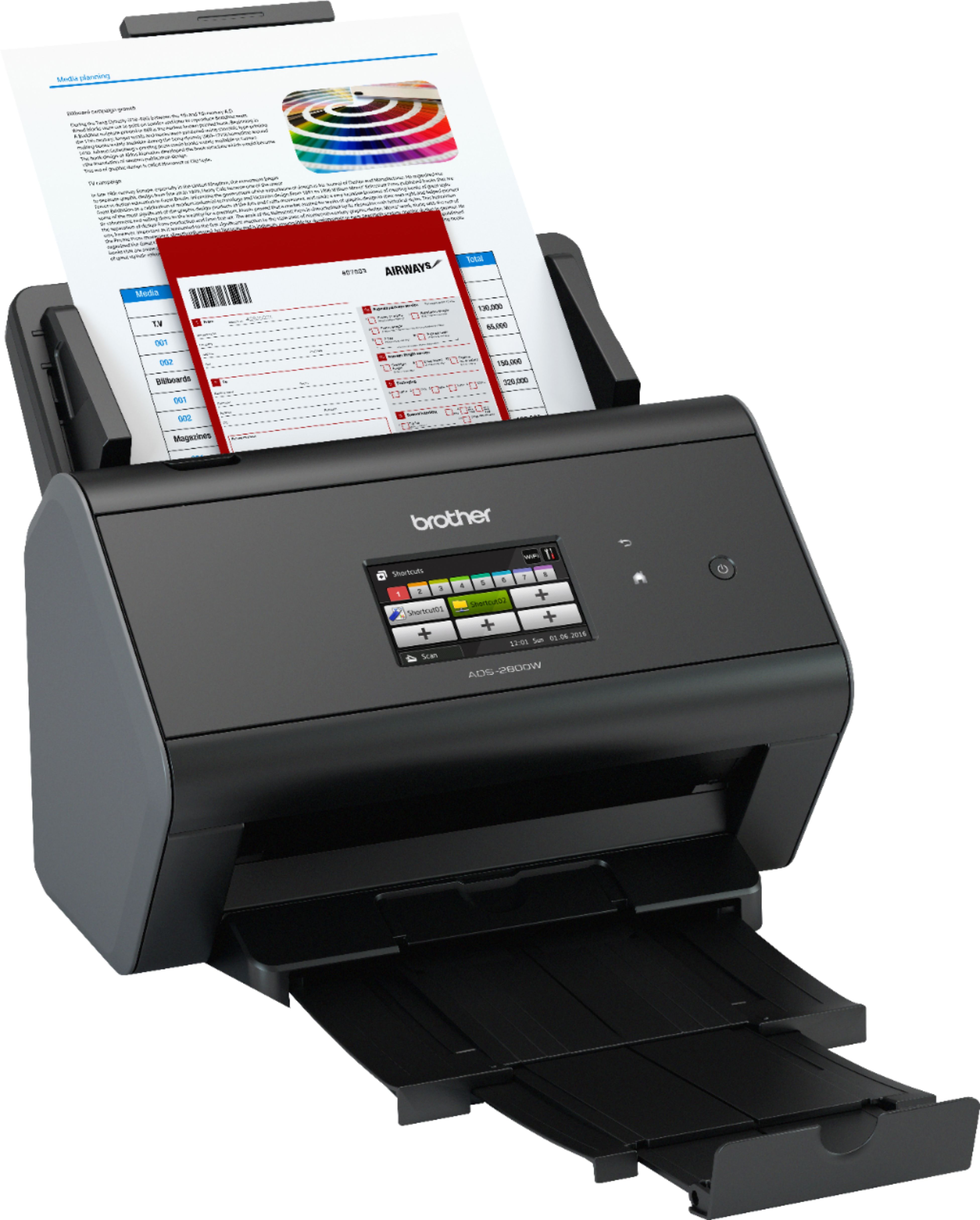 Left View: Brother - ImageCenter ADS-2800W Wireless Document Scanner