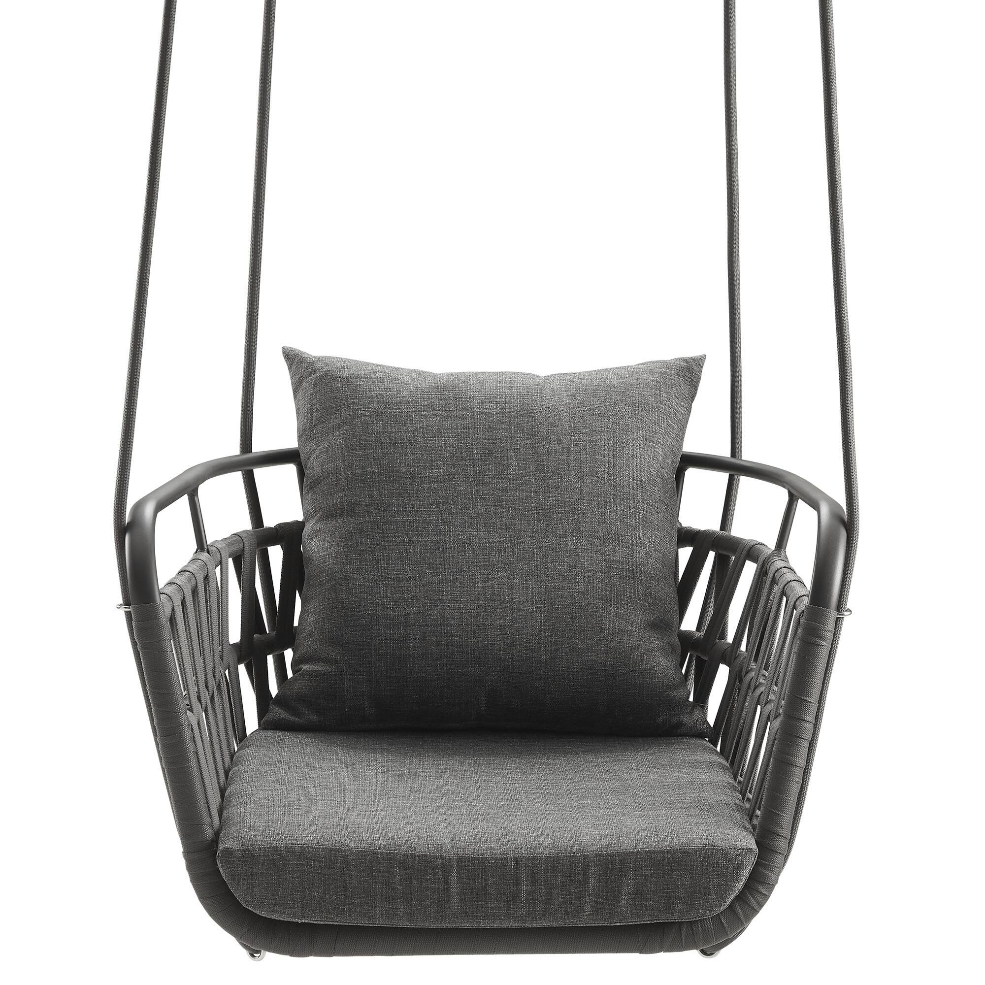 Alt View 5. Modway - Kaliah Outdoor Patio Aluminum Swing Chair by Modway - Charcoal Charcoal.