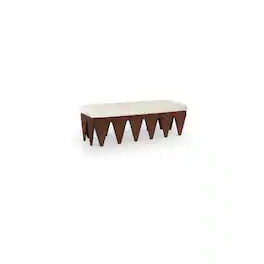 Meridian Furniture - Altair Cream Velour Fur Fabric Bench - Beige